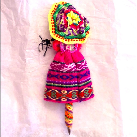 DOLL PEN handmade Woven Wool made in south america souvenir 5” NWOT never used - Picture 3 of 6